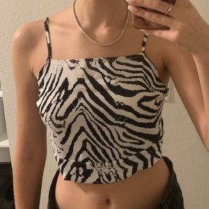 Nasty Gal Zebra halter top